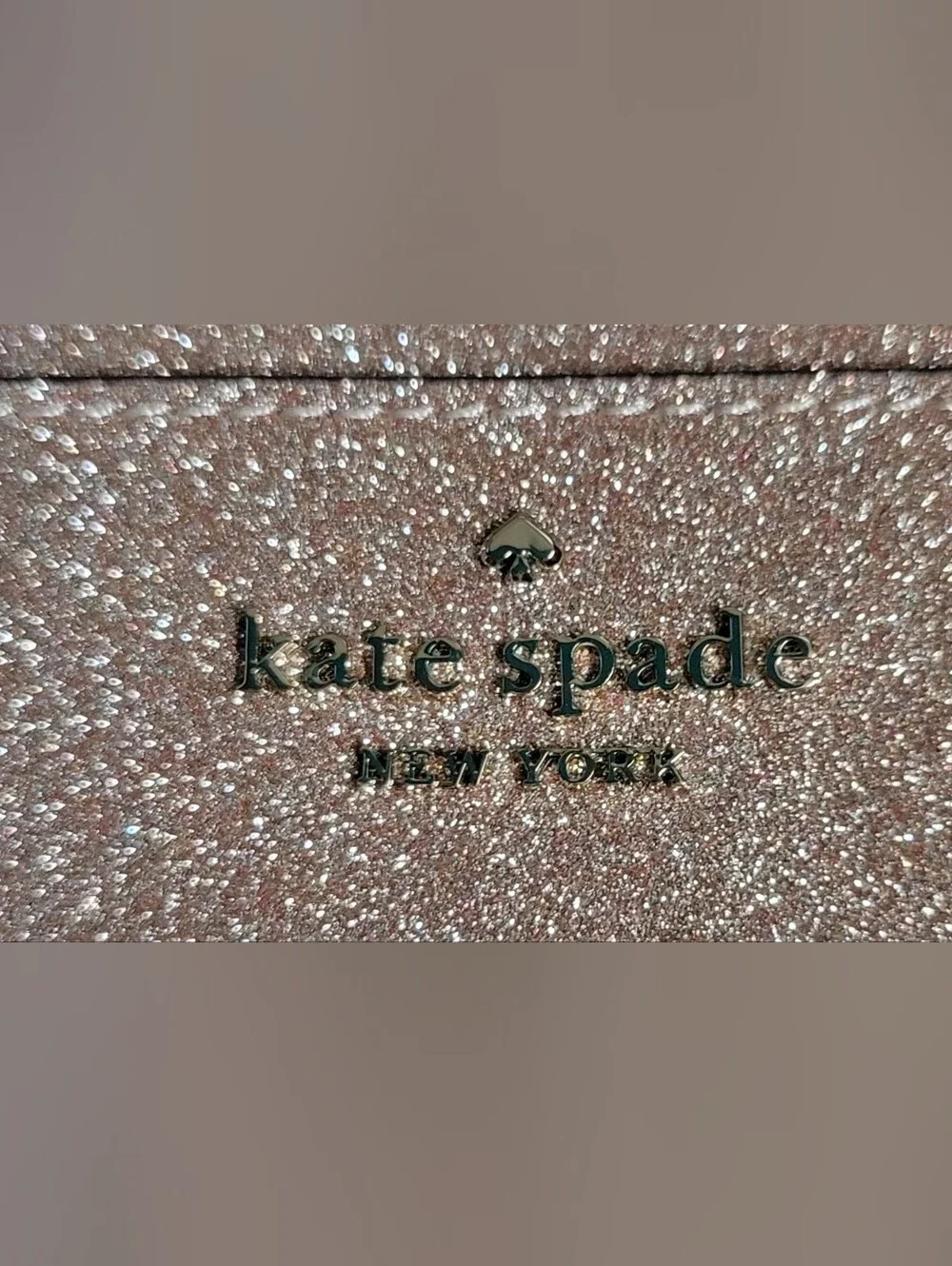 kate spade New York Glitter Large Slim Cardholder Rose Gold Wallet, 6.5